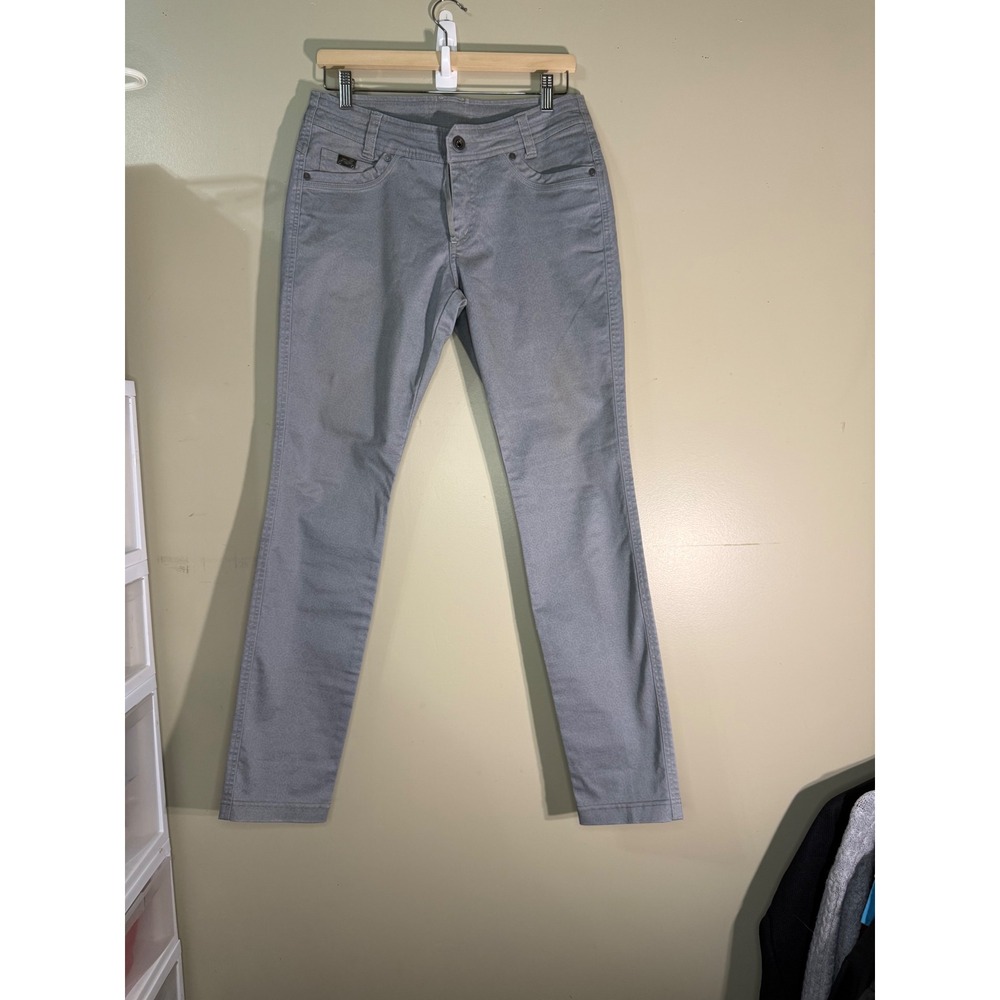 Kuhl Zurik Pant Womens 6 Reg Grey Floral Damask Slim Technical Hiking Boho